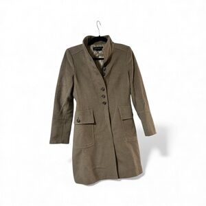 Zara Taupe Brown Single Breasted Wool Blend Over Coat - EUC